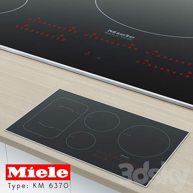 Miele Cooktop KM 6370 3ds Max - thumbnail 1