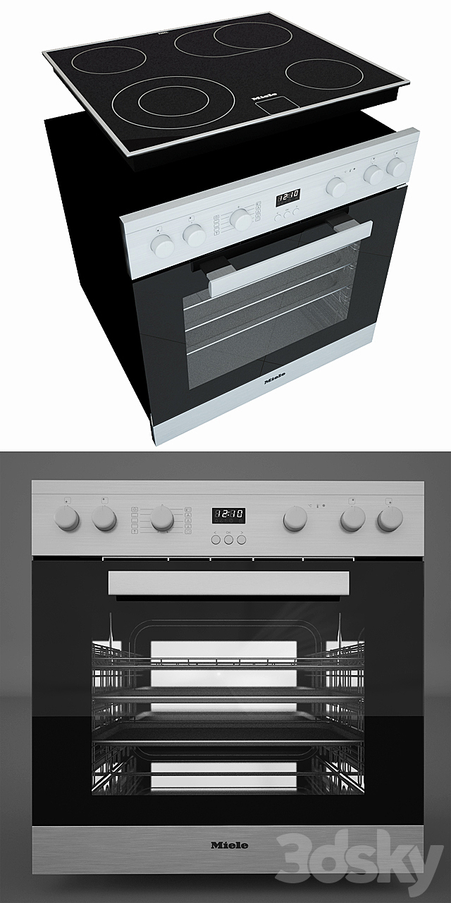 Miele H2261 LST Oven KM 6012 Cooking Panel 3ds Max - thumbnail 2