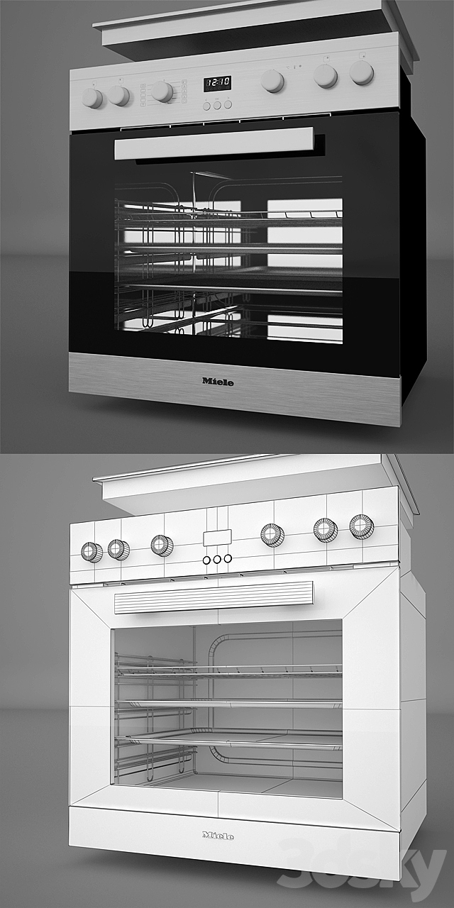 Miele H2261 LST Oven KM 6012 Cooking Panel 3ds Max - thumbnail 3