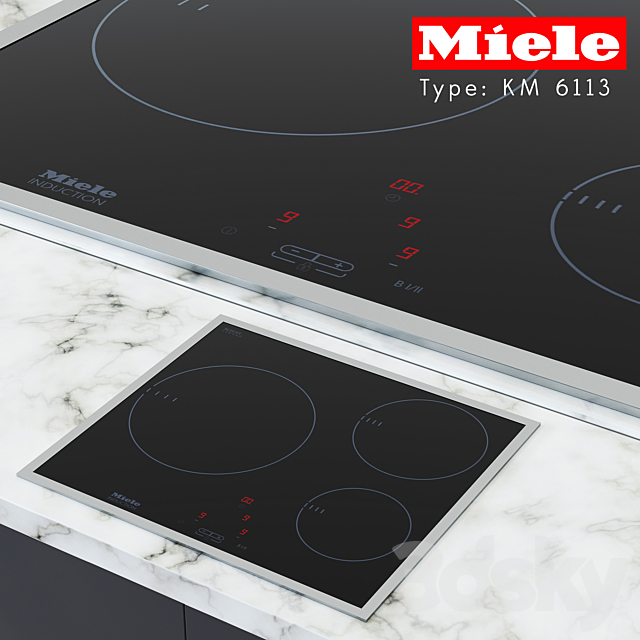 Miele Induction cooktop KM 6113 3ds Max - thumbnail 1