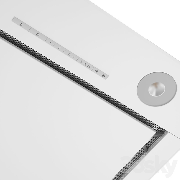 MIELE Mortise ceiling hood DA 2808 900 mm white 3DS Max - thumbnail 2