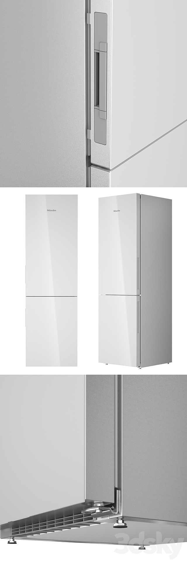 MIELE Two-compartment refrigerator KFN29683D in three colors 3DS Max Model - thumbnail 4