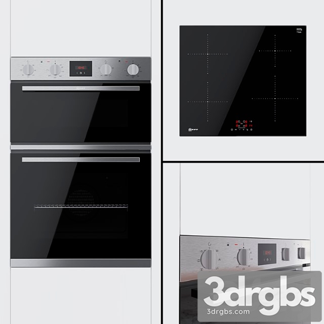 Neff Double Oven Cabinet U1g0an0b And Cooking Surface T36fb410g 3dsmax Download - thumbnail 1