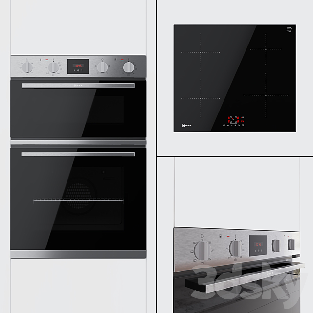 Neff – double oven U1HCC0AN0B and hob T36FB41X0G 3DSMax File - thumbnail 1