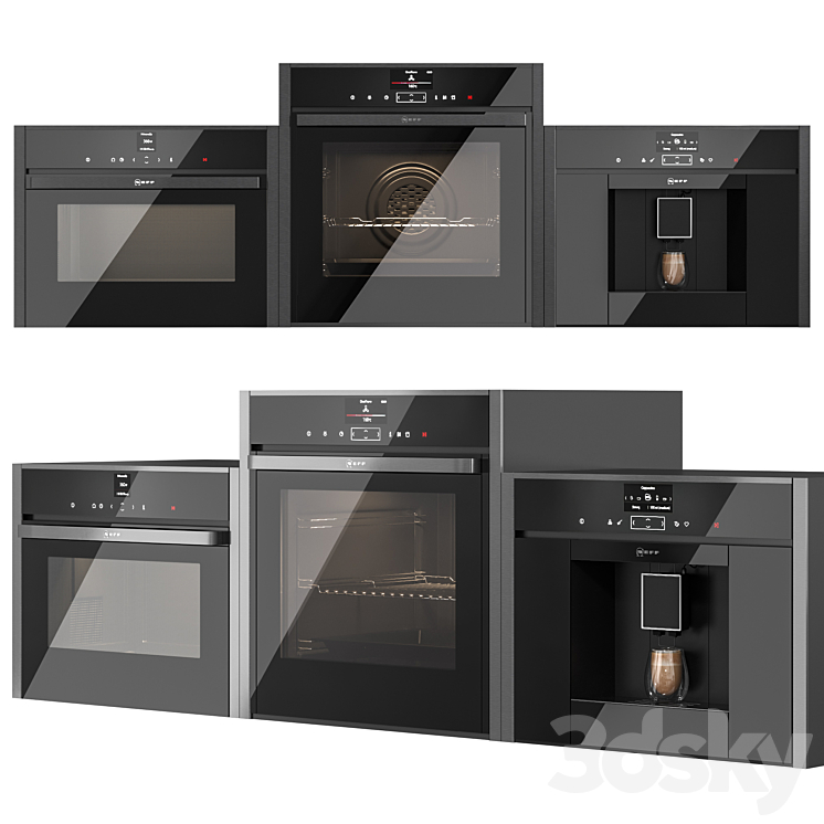 Neff set of kitchen appliances 3DS Max Model - thumbnail 1