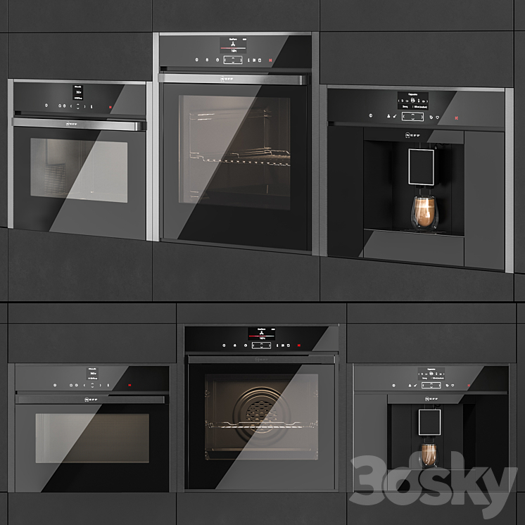 Neff set of kitchen appliances 3DS Max Model - thumbnail 2