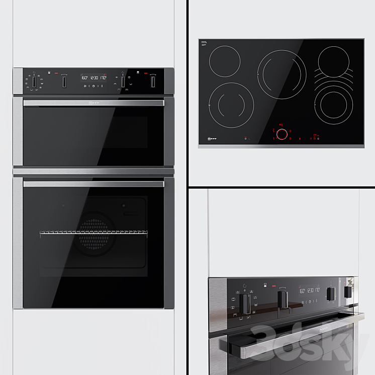 Neff – U2acm7hn0b Dual Oven And T18ts28n0 Hob 3DS Max - thumbnail 1