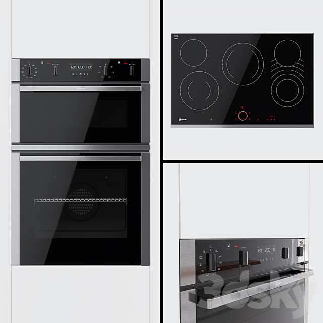 Neff – U2acm7hn0b Dual Oven And T18ts28n0 Hob 3DSMax File - thumbnail 1