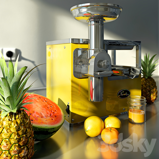 Norwalk juicer and fruit 3ds Max - thumbnail 2