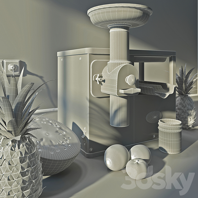 Norwalk juicer and fruit 3ds Max - thumbnail 3