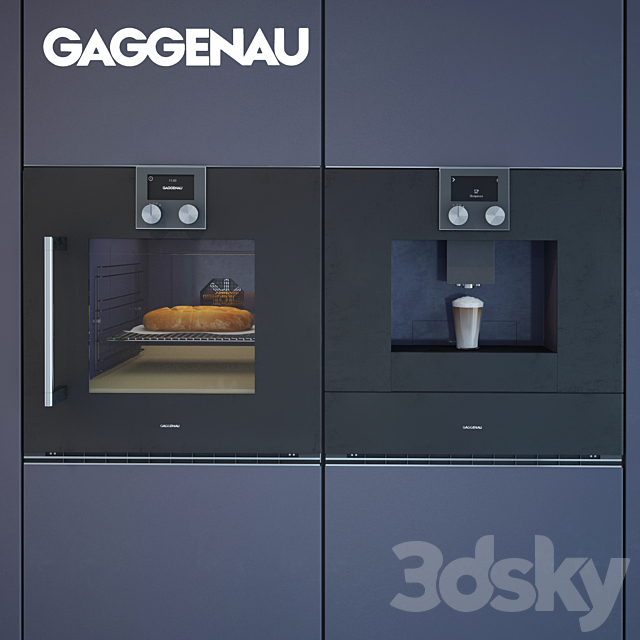 Oven and coffee maker Gaggenau 3ds Max - thumbnail 1