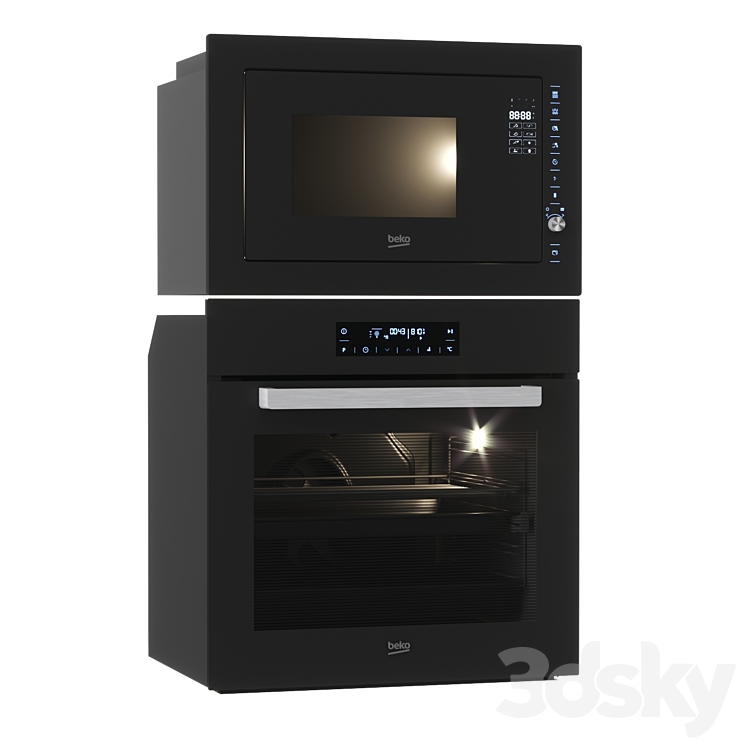 Oven and Microwave Beko MGB25333BG BIM24400ZGCS 3DS Max - thumbnail 1