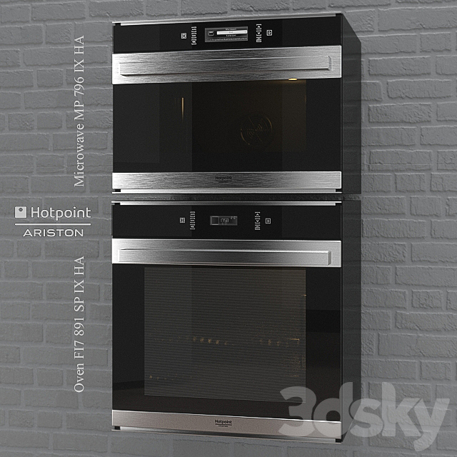 Oven FI7 891 – Microwave MP 796 by HotPoint 3DSMax File - thumbnail 1