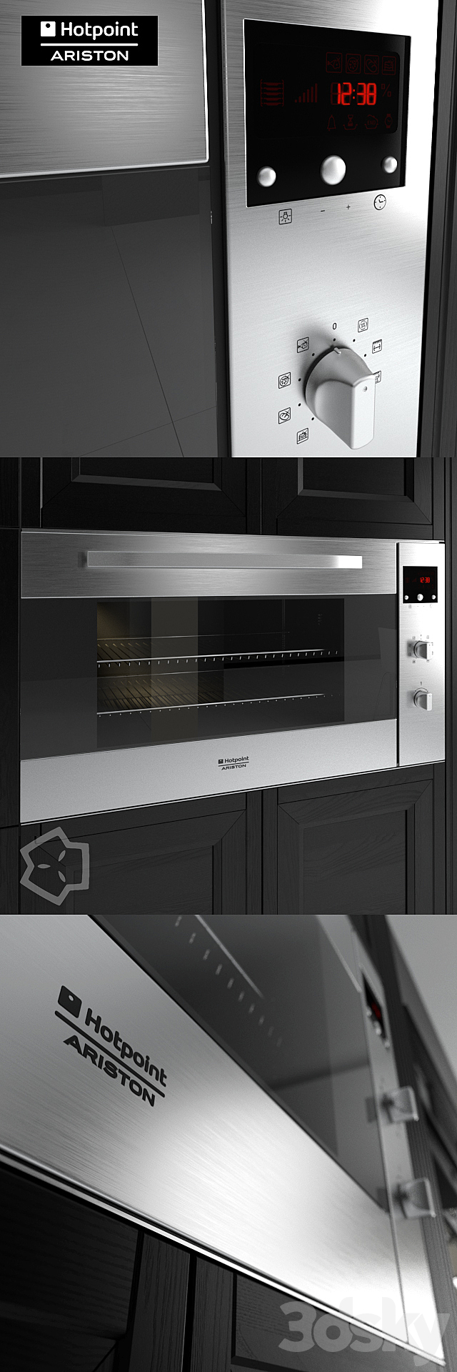 oven MH 99.1 IX HA S by Hotpoint Ariston 3ds Max - thumbnail 1