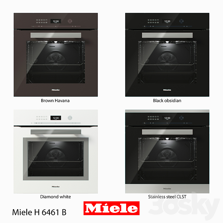 Oven Miele – H 6461 B 3DS Max - thumbnail 1