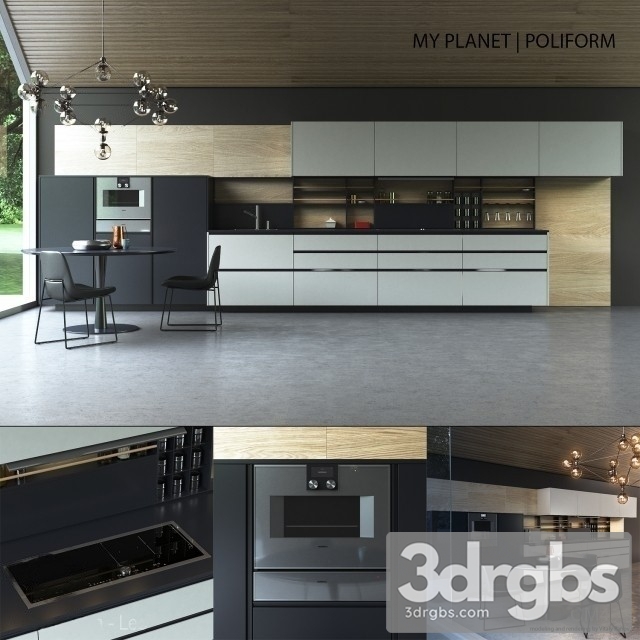 Poliform Kitchen Set 3dsmax Download - thumbnail 1