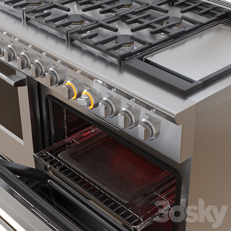 Professional Gas Range 3DS Max - thumbnail 2