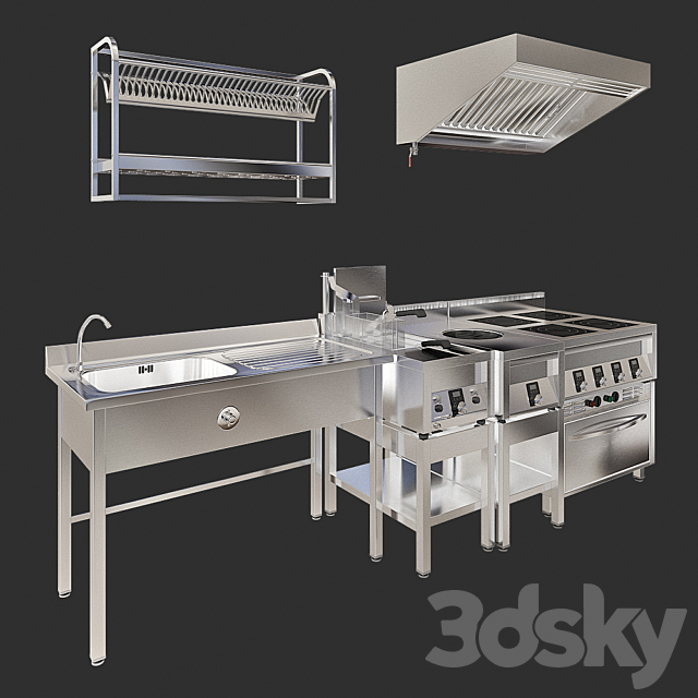 Professional kitchen equipment 3DSMax File - thumbnail 1