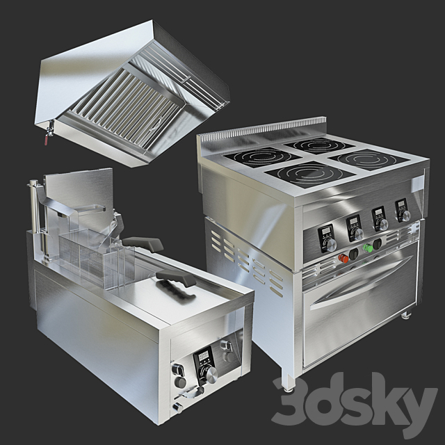 Professional kitchen equipment 3DSMax File - thumbnail 2