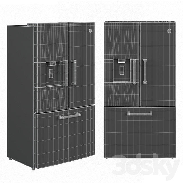 Refrigerator GENESI steel 3ds Max - thumbnail 2