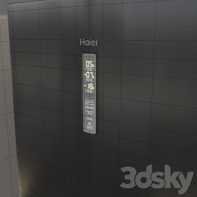 Refrigerator Haier A3FE742 3DS Max Model - thumbnail 3