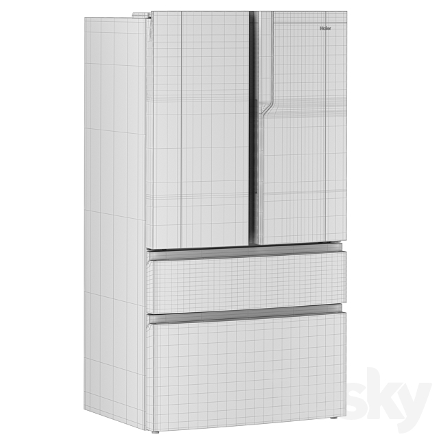 Refrigerator Haier HB25FSNAAARU 3DS Max Model - thumbnail 4