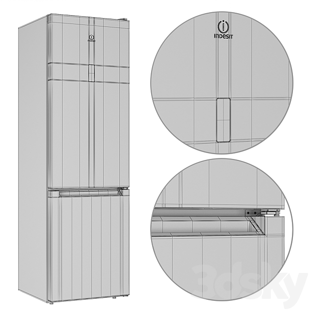 Refrigerator Indesit DF 5200 W 3DSMax File - thumbnail 3