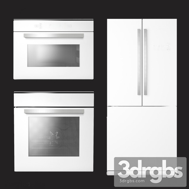 Refrigerator Kitchen Appliance Set 3dsmax Download - thumbnail 1