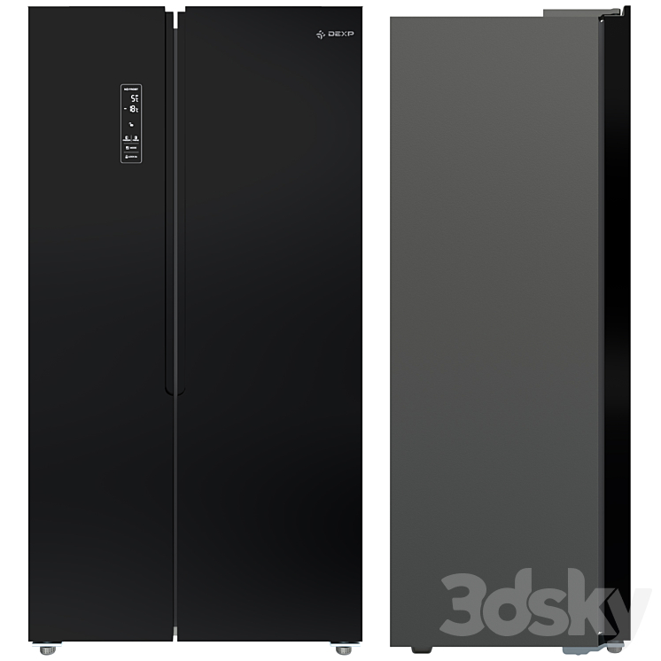 Refrigerator multi-door Side by Side DEXP SBS455AHA 3DS Max Model - thumbnail 1