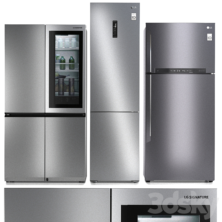 Refrigerator set LG 5 3DS Max - thumbnail 1