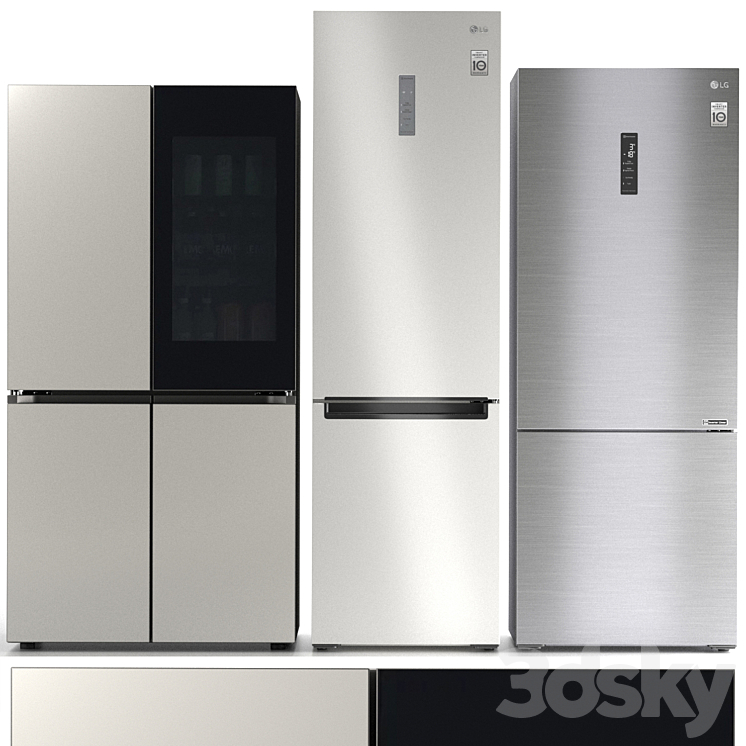 Refrigerator set LG 7 3DS Max - thumbnail 2