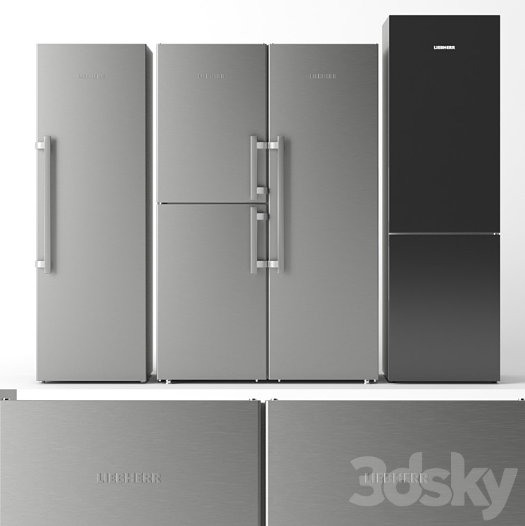 Refrigerator set Liebherr 3DS Max - thumbnail 1