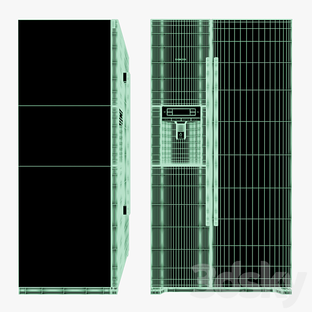 Refrigerator Siemens coolDuo iQ 500 series side-by-side 3DS Max Model - thumbnail 3