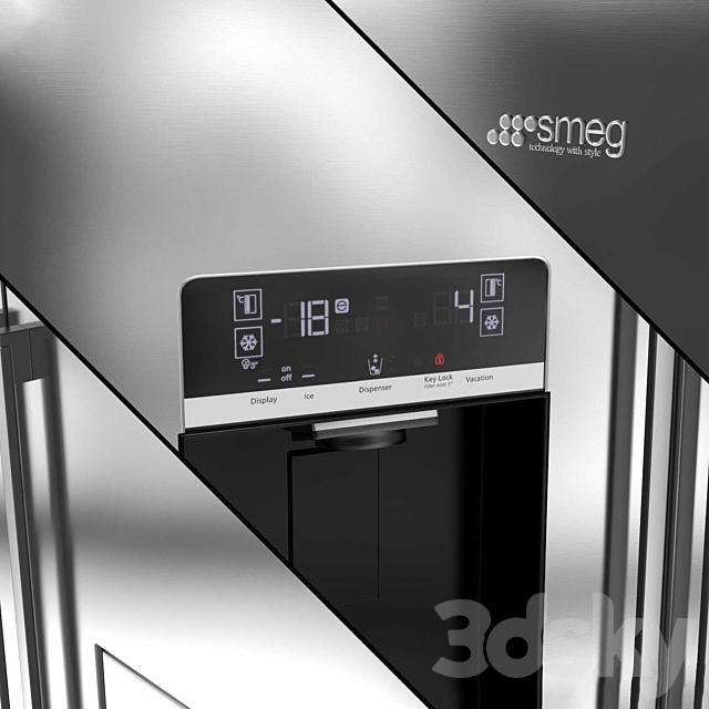 Refrigerator Smeg SBS63XEDH 3DSMax File - thumbnail 2