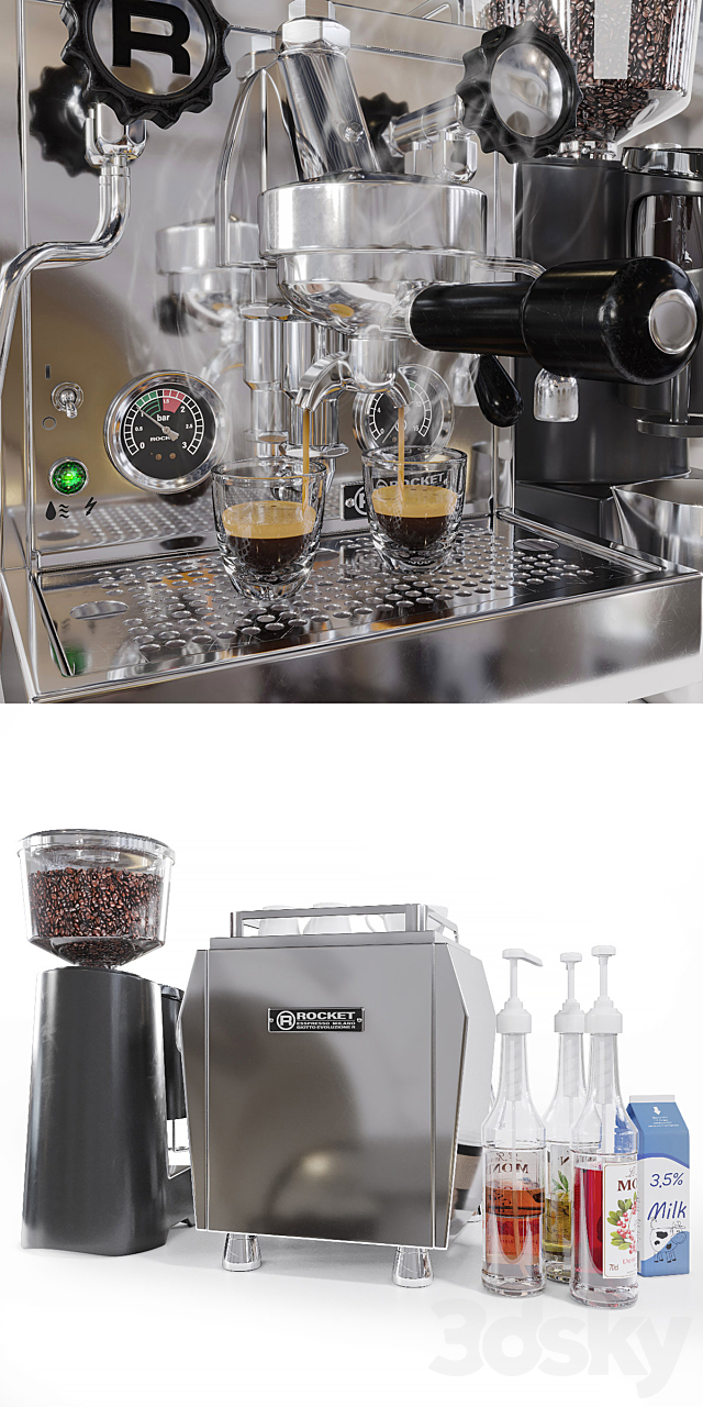 Rocket Professional Espresso Maker 3DSMax File - thumbnail 2