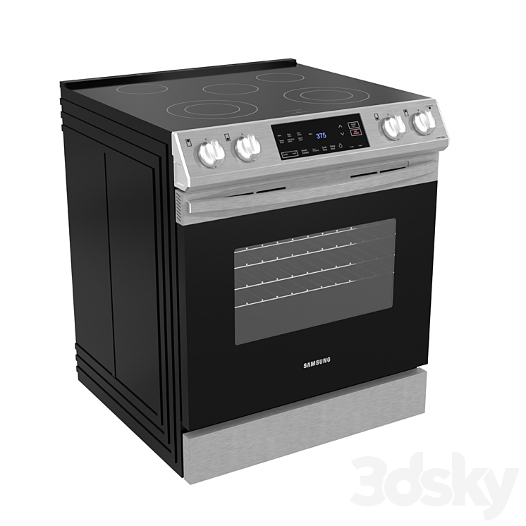 Samsung 6.3 cu. ft. Electric Range with Slide-in Design in Stainless Steel 3DS Max - thumbnail 1