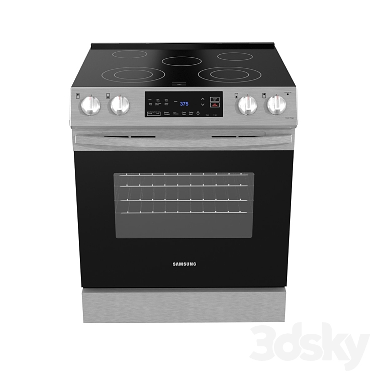 Samsung 6.3 cu. ft. Electric Range with Slide-in Design in Stainless Steel 3DS Max - thumbnail 2