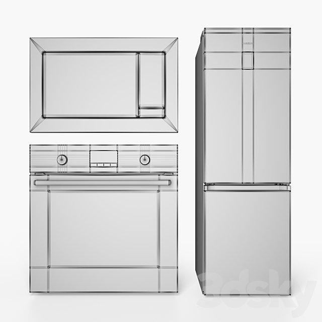 Samsung built-in kitchen appliances 3DSMax File - thumbnail 5