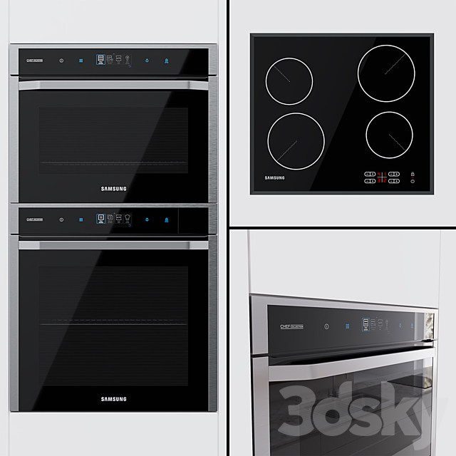 Samsung Chef Collection – oven NV73J9770RS. compact oven NQ50J9530BS and hob C61R1AAMST 3DSMax File - thumbnail 1