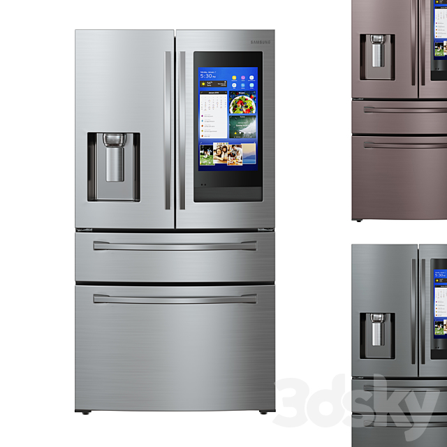 Samsung French Door Refrigerator 3DSMax File - thumbnail 1