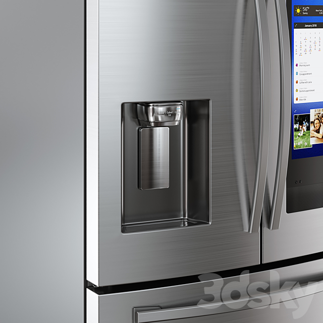 Samsung French Door Refrigerator 3DSMax File - thumbnail 2