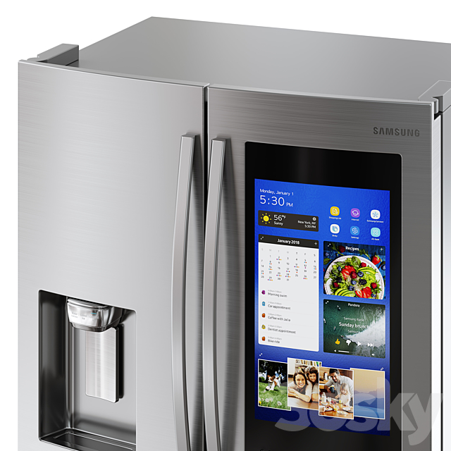 Samsung French Door Refrigerator 3DSMax File - thumbnail 3