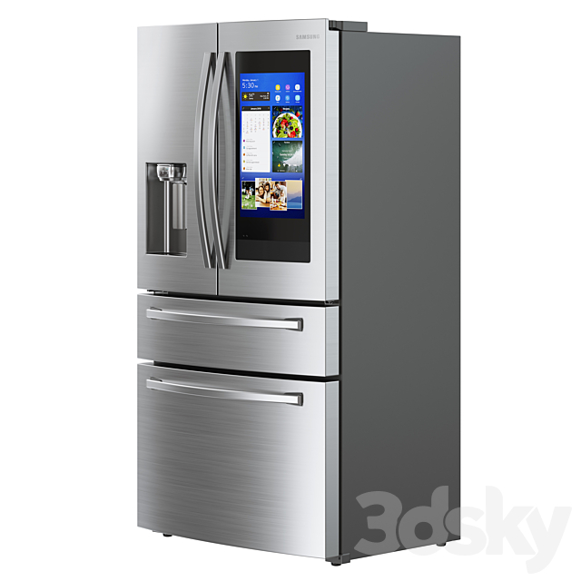 Samsung French Door Refrigerator 3DSMax File - thumbnail 4