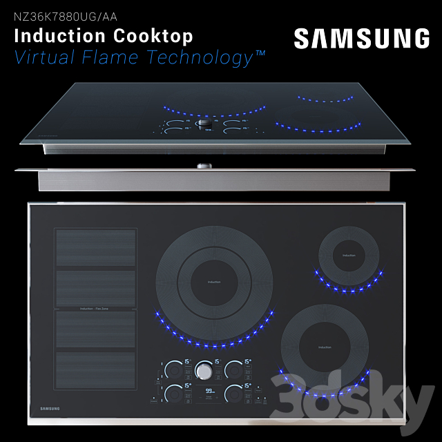 Samsung Induction Cooktop 3ds Max - thumbnail 3