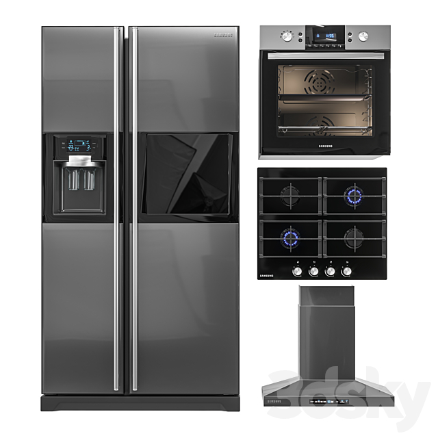 samsung kitchen appliances set 3DSMax File - thumbnail 1