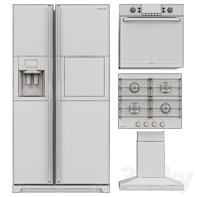 samsung kitchen appliances set 3DSMax File - thumbnail 7