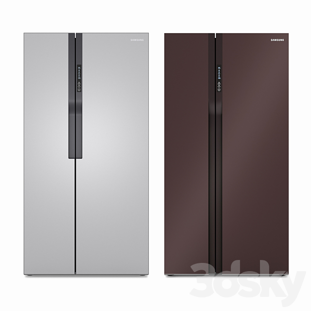 Samsung Side-by-Side Refrigerators 3DS Max Model - thumbnail 2