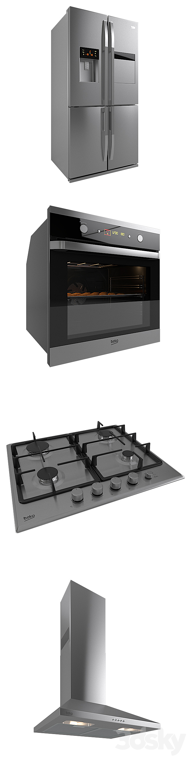 Set of kitchen appliances BEKO 3DSMax File - thumbnail 2