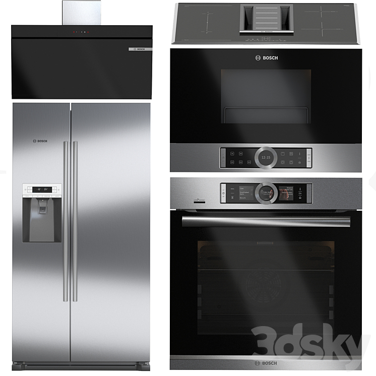 Set of kitchen appliances BOSCH 8 3DS Max Model - thumbnail 3