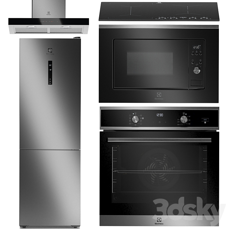 Set of kitchen appliances Electrolux 2 3DS Max Model - thumbnail 1